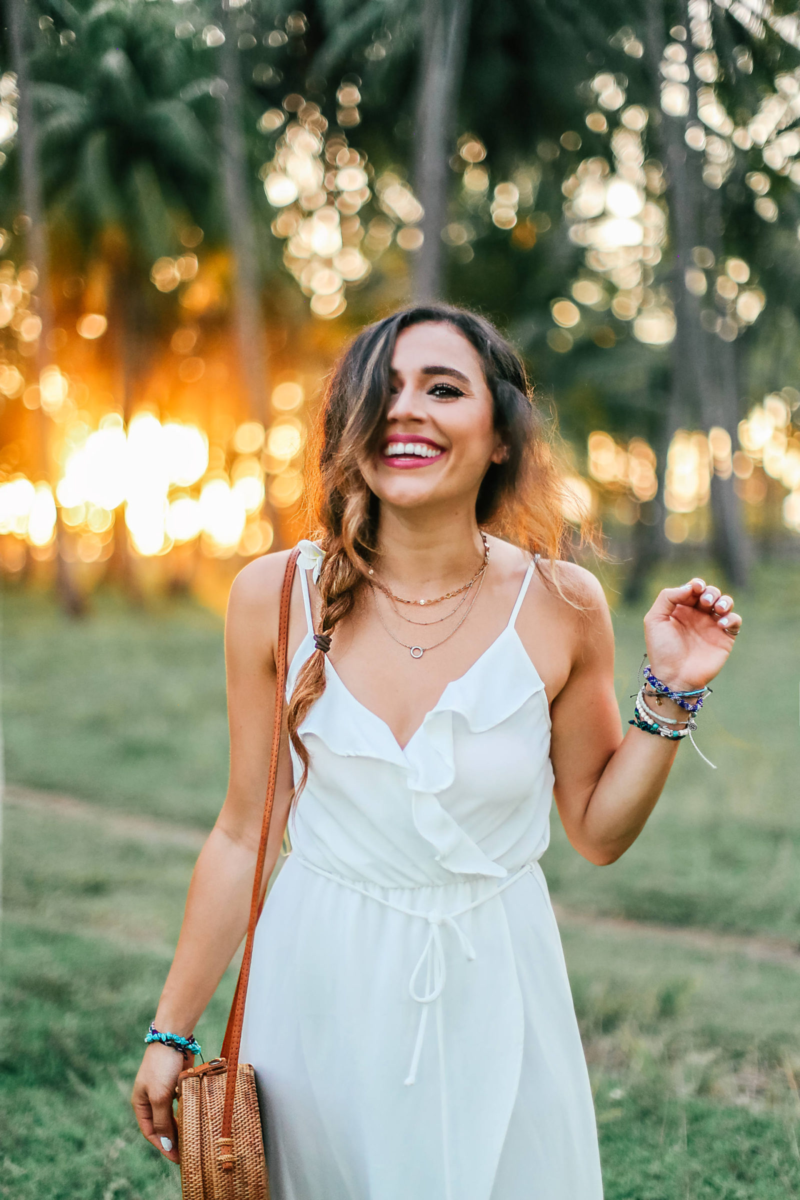 white ruffle dress, bali indonesia, jasmine elias